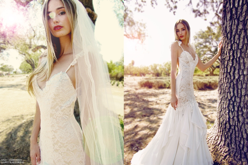Bohemian and romantic lace mermaid wedding dress